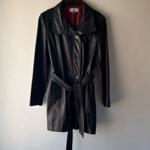 Pelle Studio Black Leather Belted Jacket